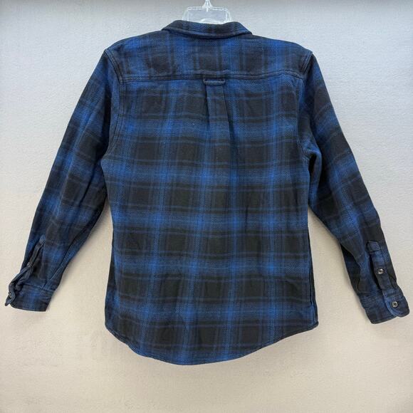 Orvis Men's Classic Collection M Blue Black Flannel Button Up Shacket Fisherman - Picture 2 of 10